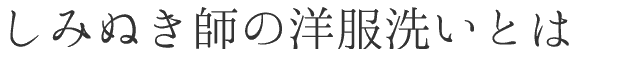 しみぬき師の洋服洗いとは